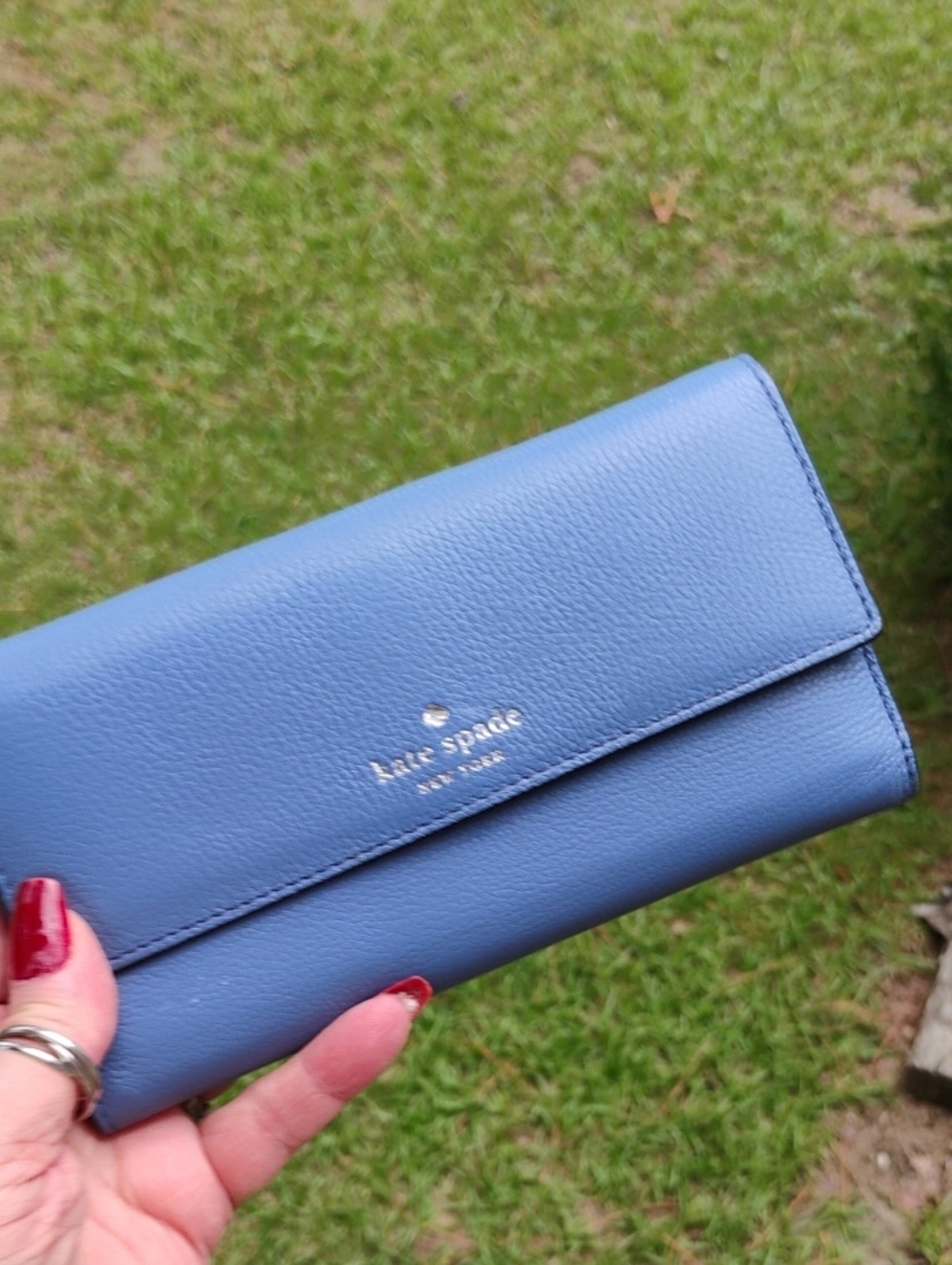 kate spade New York Blue Leather Full Size Trifold Wallet